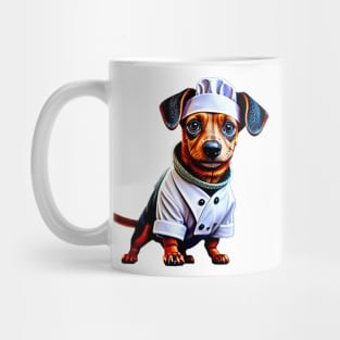 Adorable Dachshund Chef in Classic Chef Uniform Cooking Up a Storm Mug